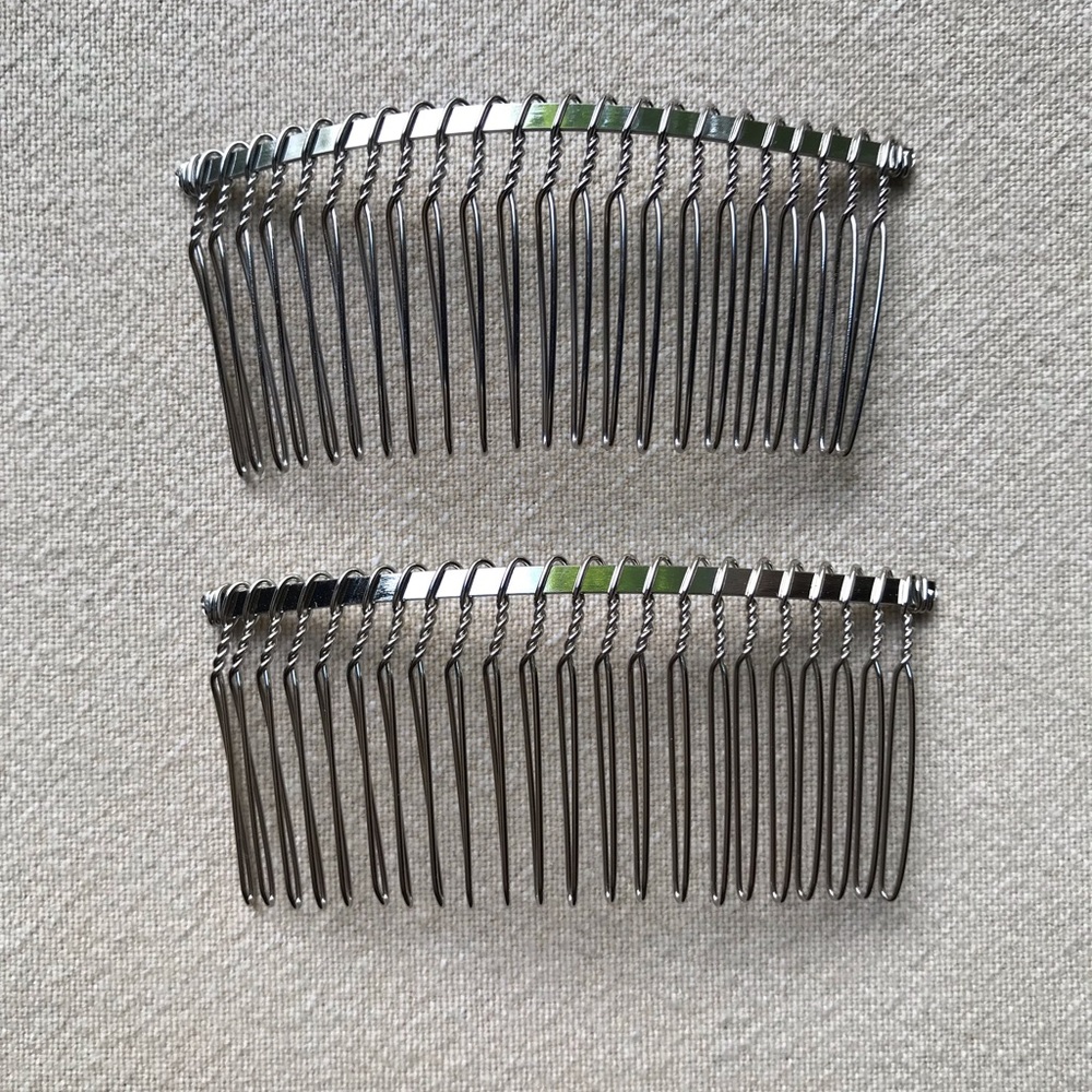 SILVER PLATED HAIR COMBS